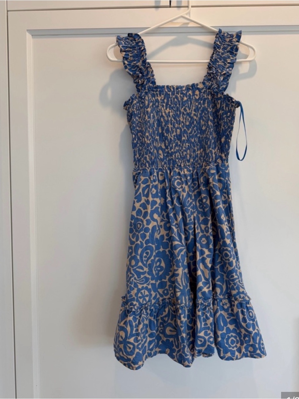 Blue Floral Smocked Sundress